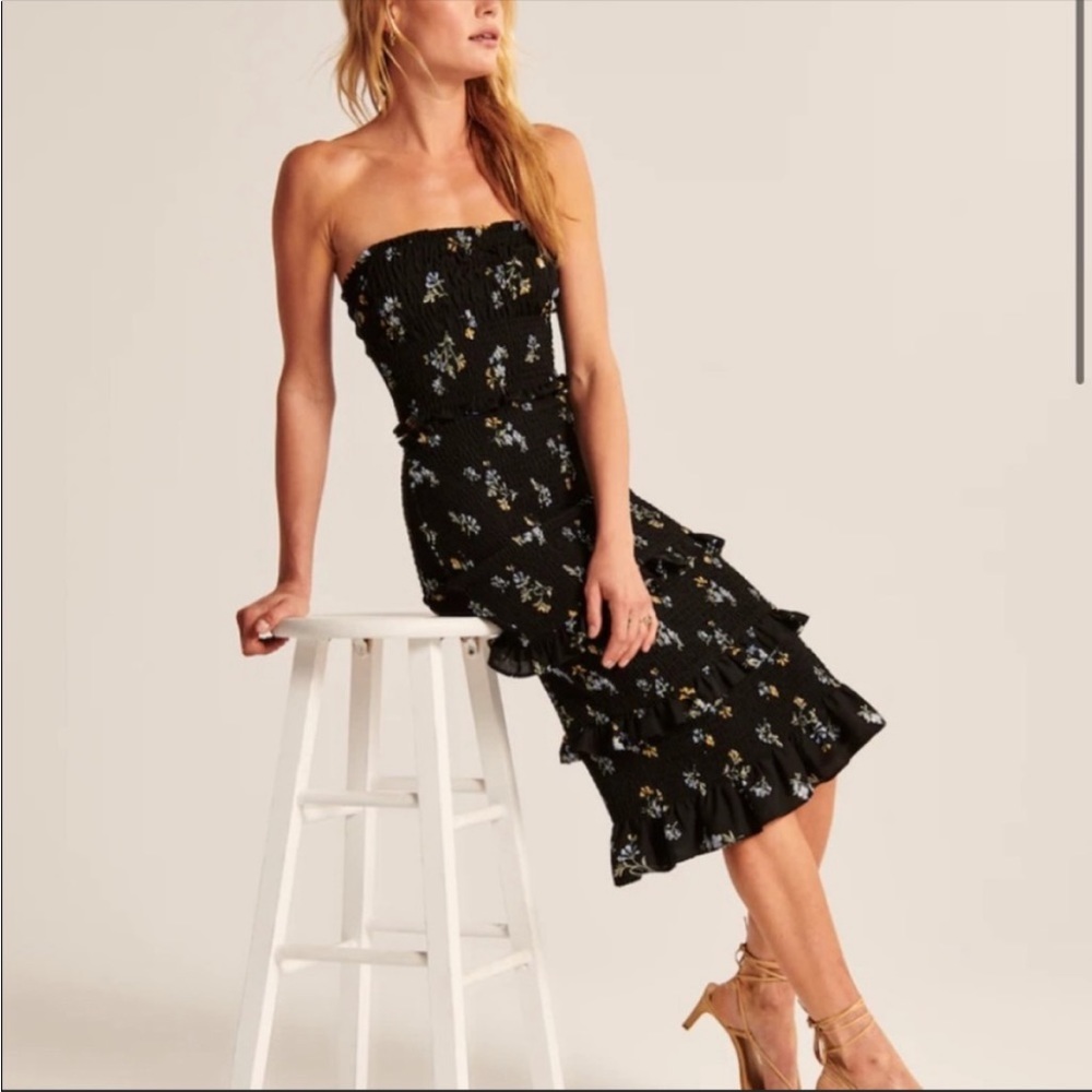 Abercrombie & Fitch smocked floral midi skirt set